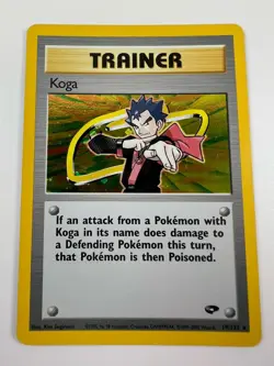 Pokemon TCG Koga Gym Challenge Trainer Holo Card 19/132 - Image 1