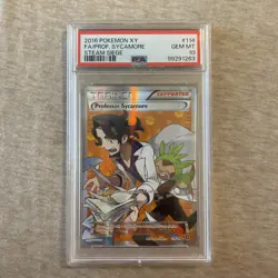 PSA 10 Full Art Trainer Professor Sycamore 114/114 Pokemon XY Steam Siege 2016 - Image 1