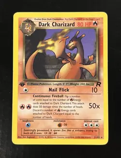 Dark Charizard 1st Edition 21/82 Non Holo - Team Rocket/Pokemon Vintage Rare MP - Image 1