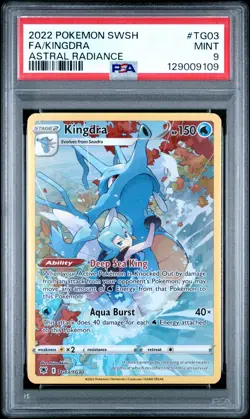 2022 POKEMON SWORD & SHIELD ASTRAL RADIANCE #TG03 FULL ART/KINGDRA PSA 9 - Image 1