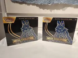 2x Pokemon Mega Evolution Lucario ETB Elite Trainer Box - NEW SEALED LOT (Tear) - Image 1