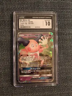 Pokemon CGC 10 GEM MINT Mr.Mime GX Holo 2019 67/181 Team Up English - Image 1