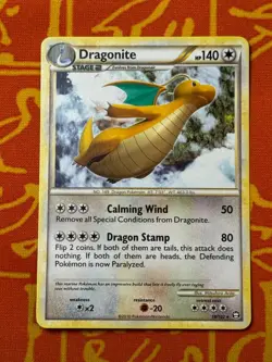 POKEMON TCG DRAGONITE 18/102 NON-HOLO RARE NEAR MINT HGSS TRIUMPHANT - Image 1