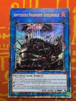 YUGIOH AMPHIBIOUS SWARMSHIP AMBLOWHALE QUARTER CENTURY SECRET RARE NM RA04-EN077 - Image 1