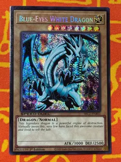 YUGIOH BLUE-EYES WHITE DRAGON SECRET RARE EXC SBC2-ENB02 SPEED DUEL US IMPORT - Image 1