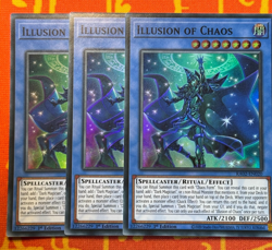 YUGIOH ILLUSION OF CHAOS SUPER RARE NM RA02-EN020 x3 PLAYSET - Image 1