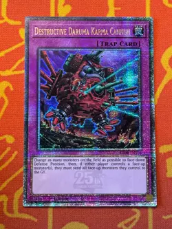 YUGIOH DESTRUCTIVE DARUMA KARMA CANNON QUARTER CENTURY SECRET RARE NM RA04-EN103 - Image 1