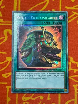 YUGIOH POT OF EXTRAVAGANCE COLLECTORS RARE 1ST EDITION NM RA01-EN059 - Image 1