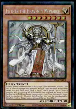 1x Ehther the Heavenly Monarch (PCR) - NM Eng YuGiOh - Quarter Century Stampede - Image 1