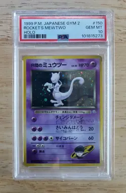 Pokemon PSA 10 GEM MINT 1999 Rocket's Mewtwo Japanese Gym Challenge Holo Card - Image 1