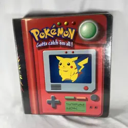 Vintage Pokemon 2" 3 Ring Binder Pikachu And Meowth Card Binder Holder 1999 - Image 1