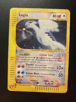 Pokemon Card-Lugia-Holo-Aquapolis-149/147-Crystal-ENG-Played SWIRL - Image 1