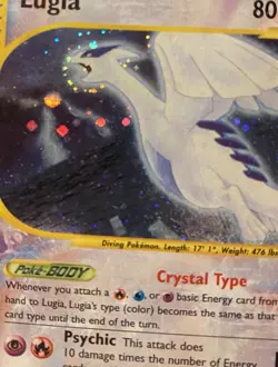 Pokemon Card-Lugia-Holo-Aquapolis-149/147-Crystal-ENG-Played SWIRL - Image 3