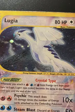Pokemon Card-Lugia-Holo-Aquapolis-149/147-Crystal-ENG-Played SWIRL - Image 4