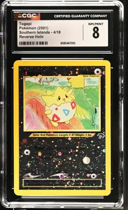 CGC 8 Togepi 2001 Southern Islands 4/18 Reverse Holo SWIRL Pokemon Card - Image 1