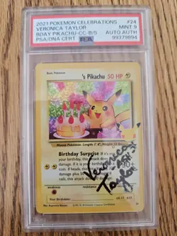 Pokemon Celebrations Pikachu Veronica Taylor Signed Card PSA Autograph Lot Of 2 - Image 3