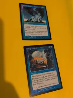 MTG 2 Card. Circular Logic,Deep Analysis Old Vintage shooting star Foil. Torment - Image 1