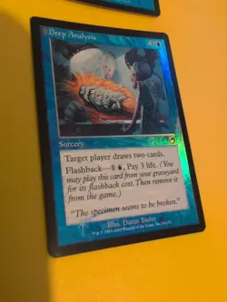 MTG 2 Card. Circular Logic,Deep Analysis Old Vintage shooting star Foil. Torment - Image 2