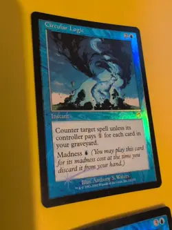 MTG 2 Card. Circular Logic,Deep Analysis Old Vintage shooting star Foil. Torment - Image 3