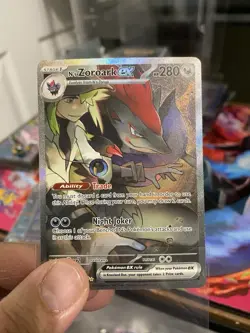 N'S ZOROARK EX 185/159 Secret Rare Pokemon Journey Together Card 2025 - Image 2