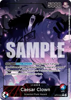 Caesar Clown English (RED BLUE) ALT ART OP10-002 card One Piece CCG - Image 1
