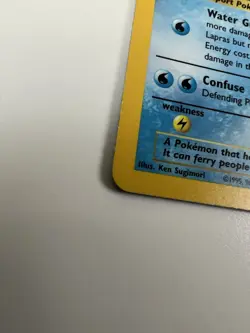 Pokemon TCG Lapras 1st Edition Rare Holo Card #10/62 Fossil MP Scratches - Image 4