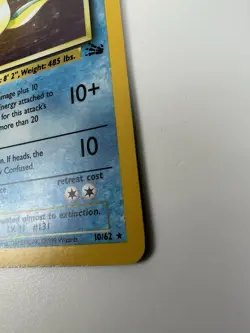 Pokemon TCG Lapras 1st Edition Rare Holo Card #10/62 Fossil MP Scratches - Image 5