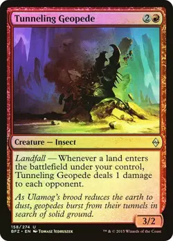 Battle for Zendikar MTG Foil Tunneling Geopede Magic - Image 1