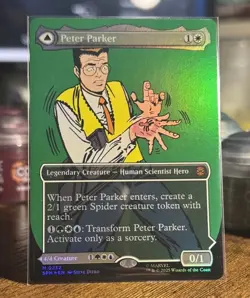 Peter Parker #232 (Borderless Foil) Spider-Man Magic MTG NM Magic The Gathering - Image 1