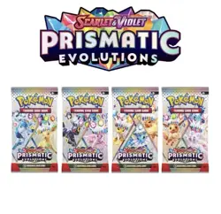 Pokemon Prismatic Evolutions Art Set: New Sealed Packs Full Art Bundle (4 Packs) - Image 1