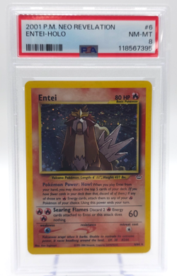 Entei PSA 8 Holo 2001 Pokemon P.M. Neo Revelation #6 - Image 1