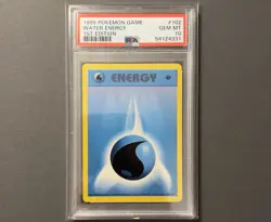 1999 Pokemon Water Energy 1st Ed Shadowless 102/102 Base Set - PSA 10 - Image 1