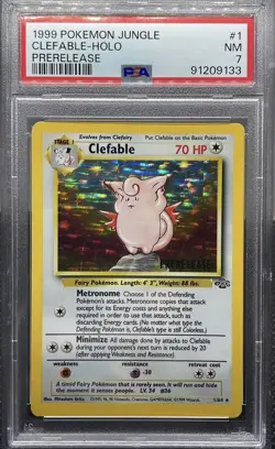 Pokemon PSA 7 NM- 1999 Clefable Jungle Prerelease Holo 1/64 Very Clean! Rare 🍭 - Image 1