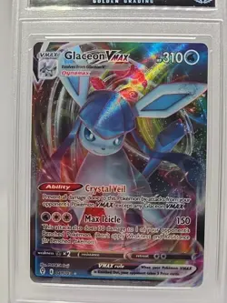 Pokemon Evolving Skies Glaceon VMAX #041/203 Golden Grading MINT 9 Free Shipping - Image 2