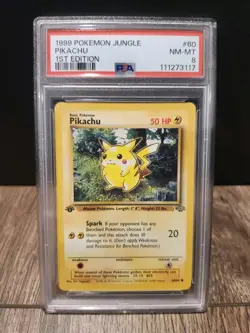 Pokemon WOTC Jungle Pikachu 1st Edition 60/64 PSA 8 NM-MT 💎 🐁 ⛈ - Image 2