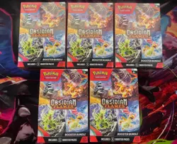 Pokemon TCG Scarlet & Violet Obsidian Flames Booster Bundle New Sealed Lot of 5 - Image 1