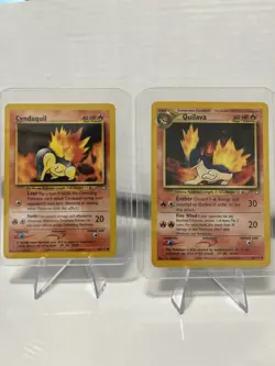 Cyndaquil 56/111 & Quilava 46/111 2000 Neo Genesis Pokemon TCG Vintage WOTC - Image 1
