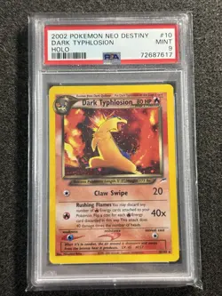 Pokemon TCG Dark Typhlosion 10/105 Neo Destiny Holo Rare WOTC Vintage PSA 9 - Image 1