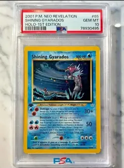 2001 Pokemon Neo Revelation 1st Edition Shining Gyarados #65 PSA 10 Grail Swirl - Image 1
