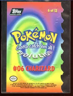 Charizard #06 Die Cut Topps The Movie 6 of 12 Ex/NM Black Logo Pokemon - Image 2