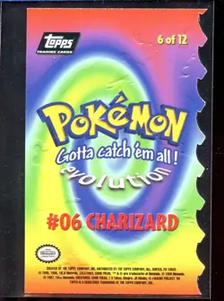 Charizard #06 Die Cut Topps The Movie 6 of 12 Ex/NM Black Logo Pokemon - Image 4