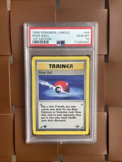 Pokemon TCG Jungle 1999 Poke Ball 1st Edition Card 64/64 PSA 10 - Image 2