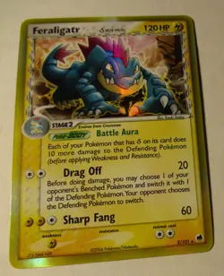 Pokemon TCG Delta Species Feraligatr 2/101 Reverse Holo Card 2006 Played RARE - Image 2