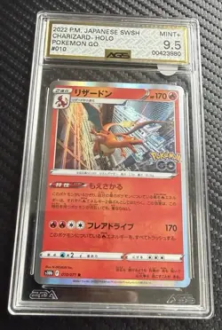 Charizard 010/071 Pokemon Go Holo Rare Japanese Pokemon Card AGS Mint+ 9.5 - Image 1