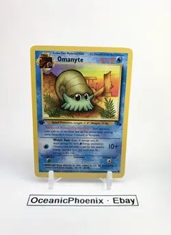 Omanyte 52/62 1st Edition Fossil Set Pokemon Card 1999 WOTC Mint / NM - Image 1