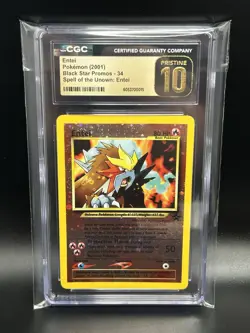 ENTEI Pokemon Card - WOTC Black Star Promo - #34 - CGC 10 PRISTINE - Image 1