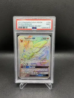 Sylveon GX Full Art Rainbow Secret Rare Card 2017 158/145 PSA 9 - Image 1