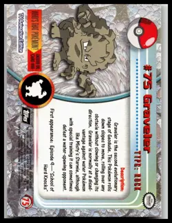 Topps Graveler 75 Holo Foil TV Animation Edition Pokemon Cards Black Logo - Image 2