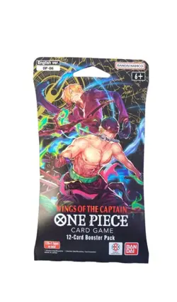 One Piece WINGS OF THE CAPTAIN English Sleeved Booster Pack Sealed 12-Cards OP06 - Image 1