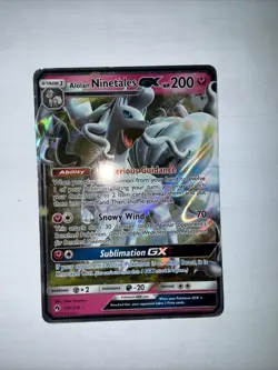 Alolan Ninetales GX Lost Thunder Pokemon Card 132/214 Ultra Rare Holo Card NM - Image 1
